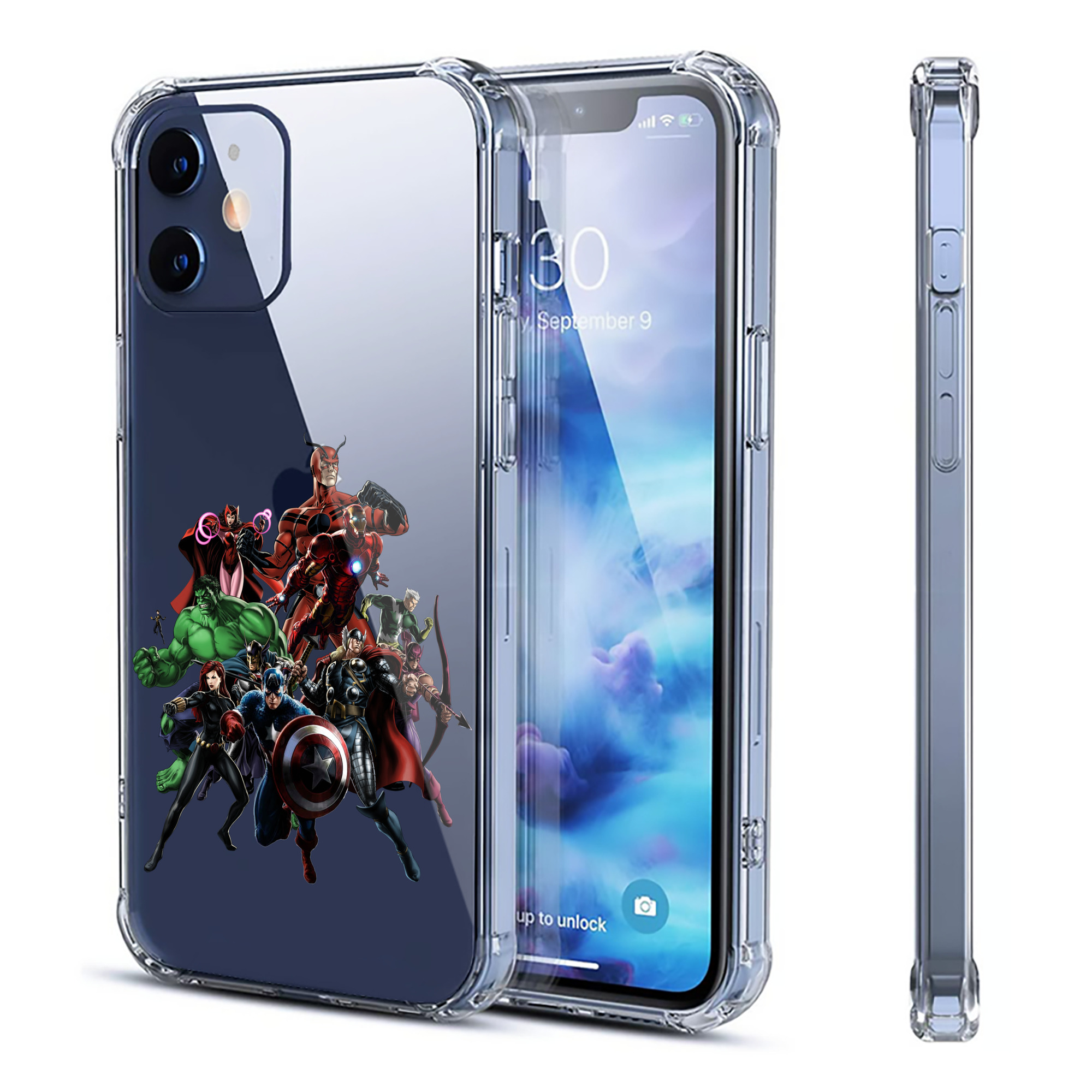 （画像用） アベンジャーズ The Avengers 【iPhone 12シリーズ対応】透明スマホケース（クリアソフトケース）